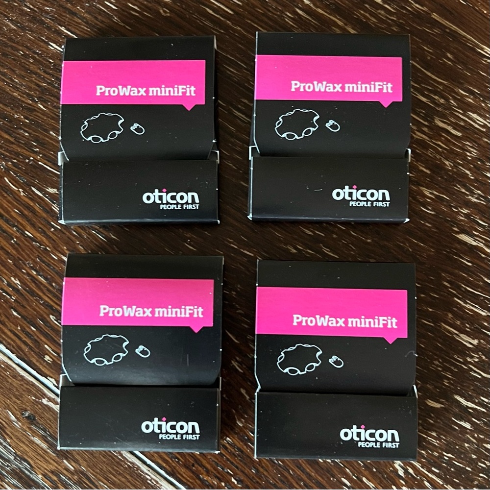 NEW, OTICON ProWax miniFit wax guards filters. 4 packs (6 filters per pack)